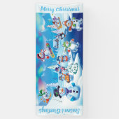 Aangepaste 2,5 x 6-inch kerstvinylbanner sneeuwscè spandoek (Verticaal)