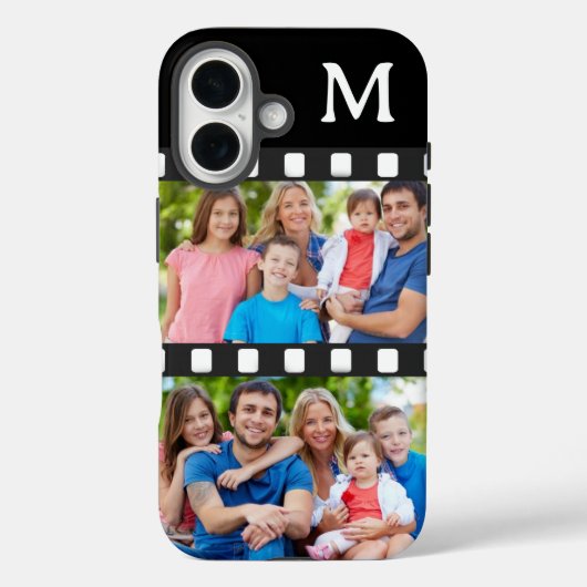 Aangepaste 2 familie foto & monogram Case-Mate iPhone case (Achterkant)