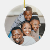 Aangepaste 2 foto 2-zijdige familiefoto Blauwgroen Keramisch Ornament (Achterkant)