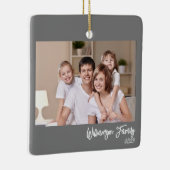 Aangepaste 2-foto 2-zijdige familiefoto Eenvoudig Keramisch Ornament (Rechts)