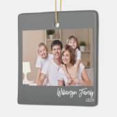 Aangepaste 2-foto 2-zijdige familiefoto Eenvoudig Keramisch Ornament (Links)