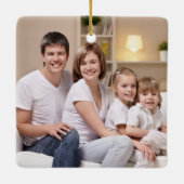 Aangepaste 2-foto 2-zijdige familiefoto Eenvoudig Keramisch Ornament (Achterkant)