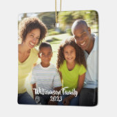 Aangepaste 2 foto 2 zijdige familiefoto Modern Keramisch Ornament (Links)