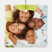 Aangepaste 2 foto 2 zijdige familiefoto Modern Keramisch Ornament (Achterkant)