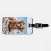 Aangepaste 2 foto Aangepast Creëer Uw eigen hond Bagagelabel (Voorkant horizontaal)