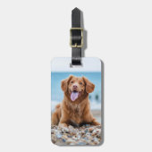 Aangepaste 2 foto Aangepast Creëer Uw eigen hond Bagagelabel (Voorkant verticaal)