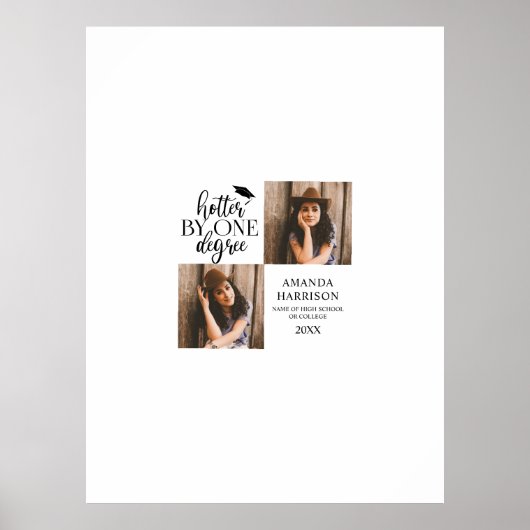 Aangepaste 2 foto-Afstuderen handtekening Poster (Voorkant)