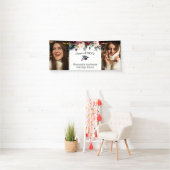 Aangepaste 2 foto Bourgogne Bloemen Afstuderen Ban Spandoek (Insitu)