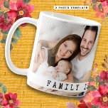 Aangepaste 2 foto Collage Familie Afbeelding Quote Koffiemok<br><div class="desc">Ontwerp uw eigen aangepaste mokken met afbeeldingen van familie om er een unieke aandenken van te maken.’ Familie is alles ' quote typografie maakt het bijzonder.</div>