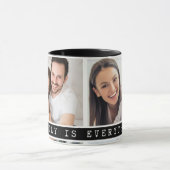 Aangepaste 2 foto Collage Familie Afbeelding Quote Mok (Midden)