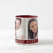 Aangepaste 2 Foto Collage Familie Afbeelding Quote Mok (Midden)