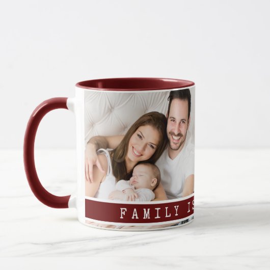 Aangepaste 2 Foto Collage Familie Afbeelding Quote Mok (Links)