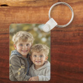 Aangepaste 2 Foto Dubbelzijdige Aluminium Sleutelh Sleutelhanger (Achterkant)