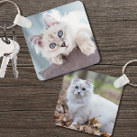 Aangepaste 2 Foto Dubbelzijdige Kattenfoto Sleutelhanger<br><div class="desc">Creëer Een gepersonaliseerde dierensouvenir met deze aangepaste dubbelzijdige kattenfoto-sleutelhanger, ideaal voor elke kattenmoeder, kattenvader of kattenliefhebber! Laat je harige vriend zien door twee verschillende foto's toe te voegen - één voor elke kant - waardoor het een uniek en speciaal accessoire is. Of het nu gaat om een cadeau voor kerst,...</div>