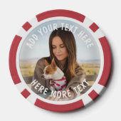 Aangepaste 2 foto en tekst of naam poker chips (Achterkant)
