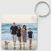 Aangepaste 2 Foto Familie Vakantie Eenvoudig Geper Sleutelhanger (Achterkant)