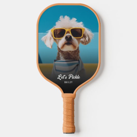 Aangepaste 2 foto gepersonaliseerde naam pickleball paddle (Voorkant)