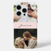 Aangepaste 2 foto huisdier hondenliefhebber blush Case-Mate iPhone case (Achterkant)