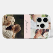 Aangepaste 2 foto huisdier hondenliefhebber blush Case-Mate iPhone case (Achterkant (horizontaal))