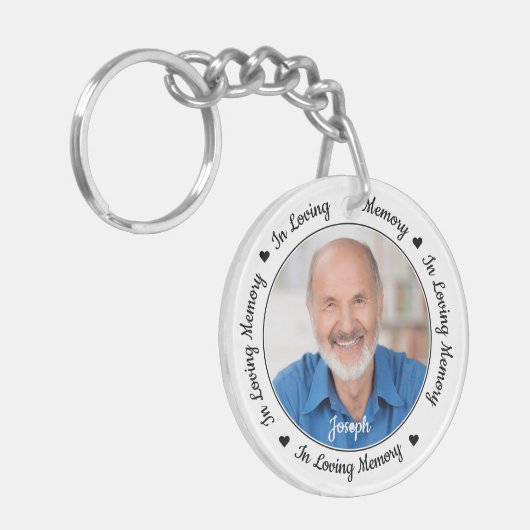 Aangepaste 2 foto in Loving Memory Memorial Sleutelhanger (Voorkant Links)