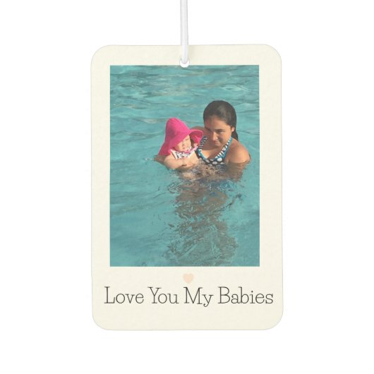 Aangepaste 2 foto Kinder familienaam auto Luchtverfrisser (Voorkant)