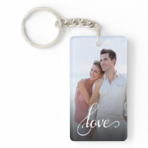 Aangepaste 2 Foto Liefde Acryl Sleutelhanger