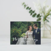 Aangepaste 2 Foto Merci Beaucoup bruiloft Dank u Briefkaart (Staand voorkant)