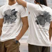 Aangepaste 2 foto met geborsteld effect t-shirt