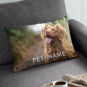 Aangepaste 2 Foto Met Je Huisdier Hond 2 Naam Afbe Accent Kussen