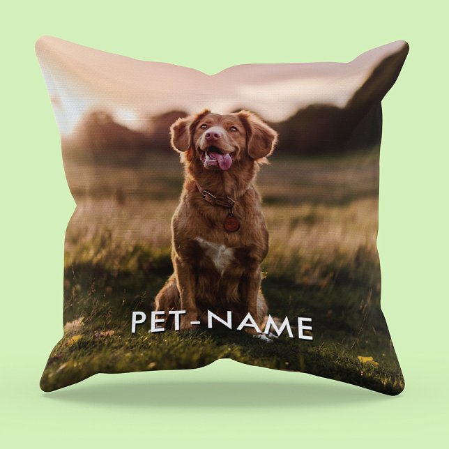 Aangepaste 2 Foto Met Je Huisdier Hond 2 Naam Afbe Kussen (Creator heeft geüpload)