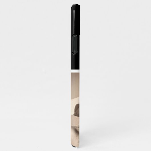 Aangepaste 2 foto monogrammed initialen collage iPhone hoesje (Rechterkant)