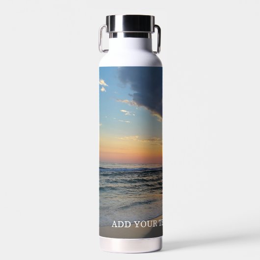 Aangepaste 2 foto Optionele tekst Aangepast Waterfles (Voorkant)