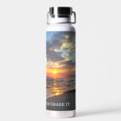 Aangepaste 2 foto Optionele tekst Aangepast Waterfles (Achterkant)