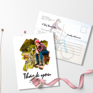 Aangepaste 2 foto penseelstreek afstudeer dank je briefkaart