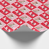 Aangepaste 2 foto Pet Dog JOY Cadeaupapier (Hoek)