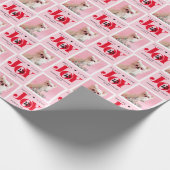 Aangepaste 2 foto Pet Dog JOY Cadeaupapier (Hoek)
