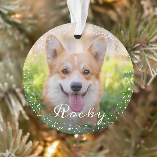 Aangepaste 2 foto Pet Dog Puppy Holiday Ornament (Boom)