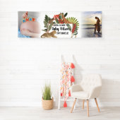 Aangepaste 2 Foto Safari Baby Shower Sprinkle Spandoek (Insitu)