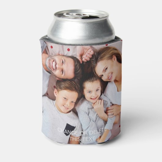 Aangepaste 2 foto-sjabloon met dubbelzijdig berich blikjeskoeler (Blikje Achterkant)