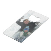 Aangepaste 2 foto-sjabloon met dubbelzijdig berich creditkaart flessenopener (Achterkant Gekanteld)