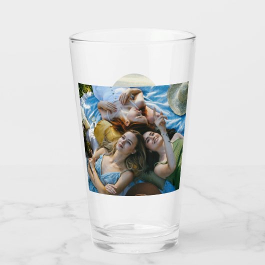 Aangepaste 2 foto Stijlvolle Script Bruidsmeisje G Glas (Achterkant)