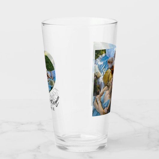 Aangepaste 2 foto Stijlvolle Script Bruidsmeisje G Glas (Links)