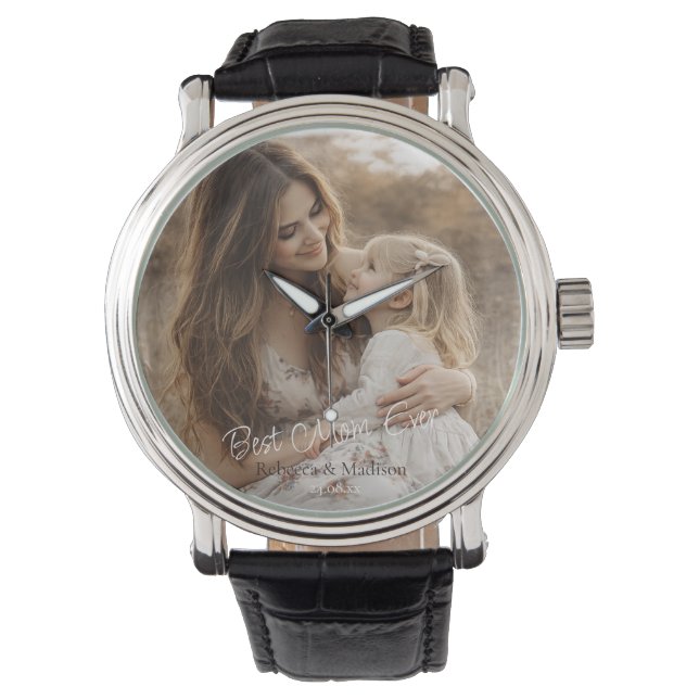 Aangepaste 2 foto tekst Beste moeder ooit  Horloge (Voorkant)