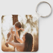 Aangepaste 2 foto vierkante metalen dubbelzijdige sleutelhanger (Achterkant)