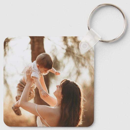 Aangepaste 2 foto vierkante metalen dubbelzijdige  sleutelhanger (Achterkant)