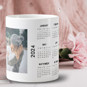 Aangepaste 2 fotocollage 2024 kalender grote koffiekop