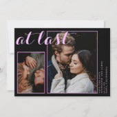 Aangepaste 2 foto's bij laatste roze zwart save the date (Voorkant)