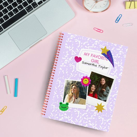 Aangepaste 2 foto's Collage Notitieboek met Script