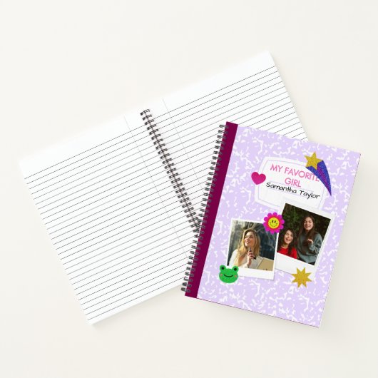 Aangepaste 2 foto's Collage Notitieboek met Script (Binnen)