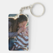 Aangepaste 2 foto's en naam elegante locatie teken sleutelhanger (achterkant)